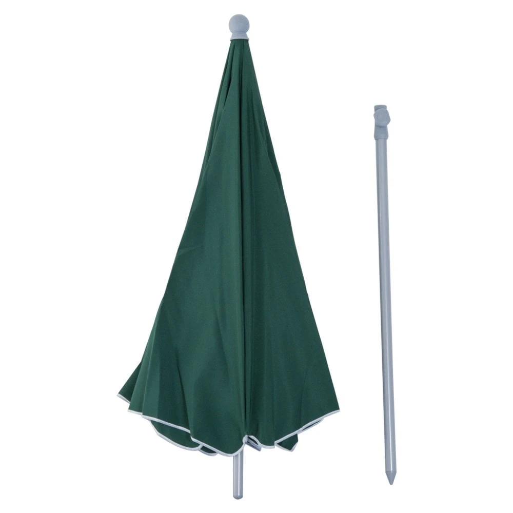 Oasis 2.2 M Steel Beach Umbrella Parasol - Dark Green 8 Oasis 2.2 M Steel Beach Umbrella Parasol - Dark Green - Image 8