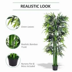 Outsunny 1.8 M Artificial Bamboo Plant With Pot - Green/Black -OUTSUNNY Store 1624015638 79368400 fbcacbaf f86f 4978 b462 c3d42f51654b