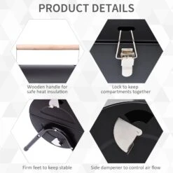 Outsunny Compact Steel Portable Charcoal BBQ Grill - Black 12 Outsunny Compact Steel Portable Charcoal BBQ Grill - Black -OUTSUNNY Store 1624015689 35573600 122820f3 6e05 4791 bc4c cfe85aba7d00