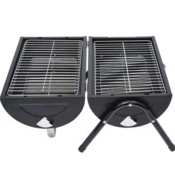 Outsunny Compact Steel Portable Charcoal BBQ Grill - Black