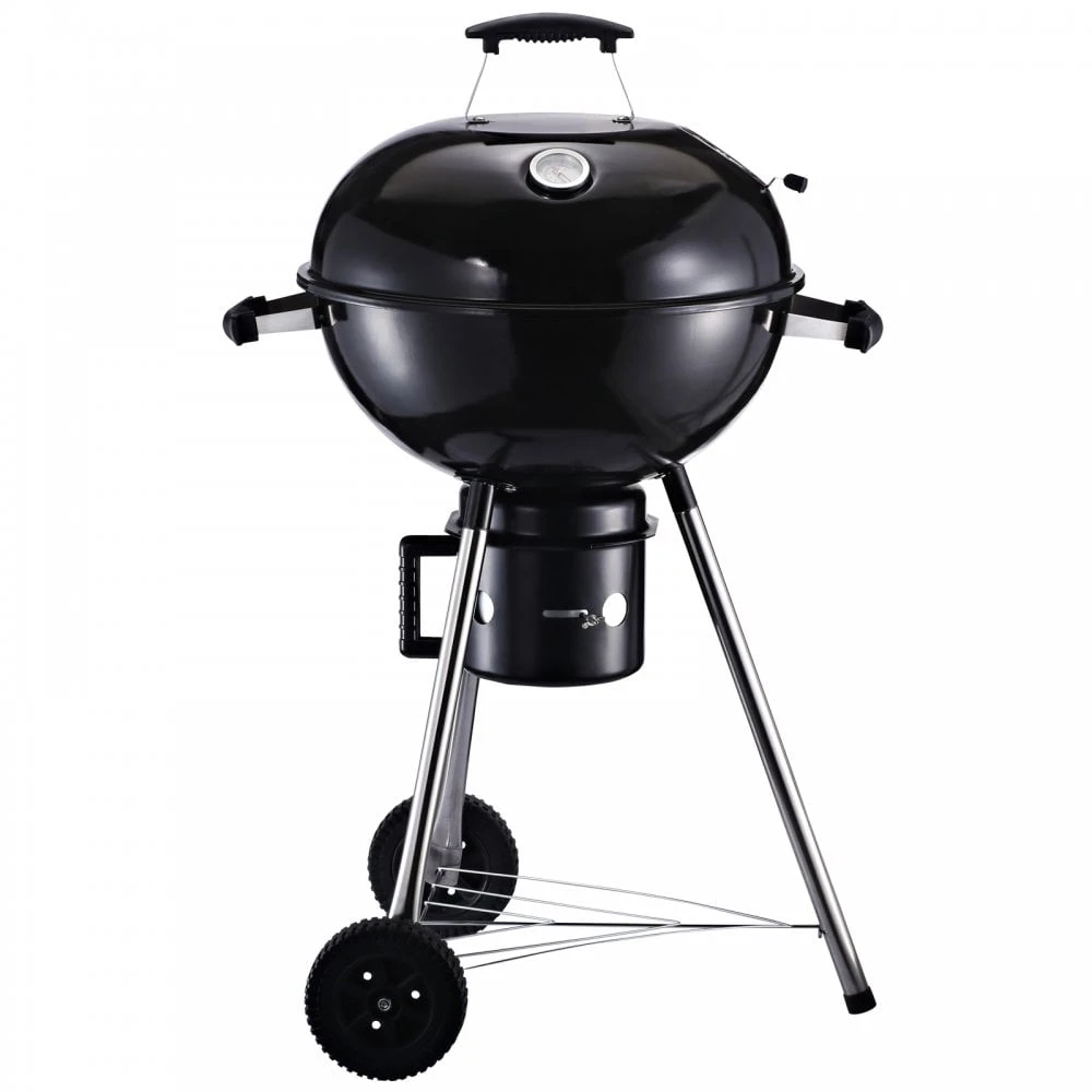 Outsunny Portable Steel Charcoal BBQ Grill With Wheels And Lid 1 Outsunny Portable Steel Charcoal BBQ Grill With Wheels And Lid