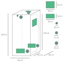 Outsunny Hydroponic Plant Grow Tent 80L X 80W X 160Hcm 11 Outsunny Hydroponic Plant Grow Tent 80L X 80W X 160Hcm -OUTSUNNY Store 1624015777 63124000 23b2021a 442e 4bc7 b4cc f62042735346