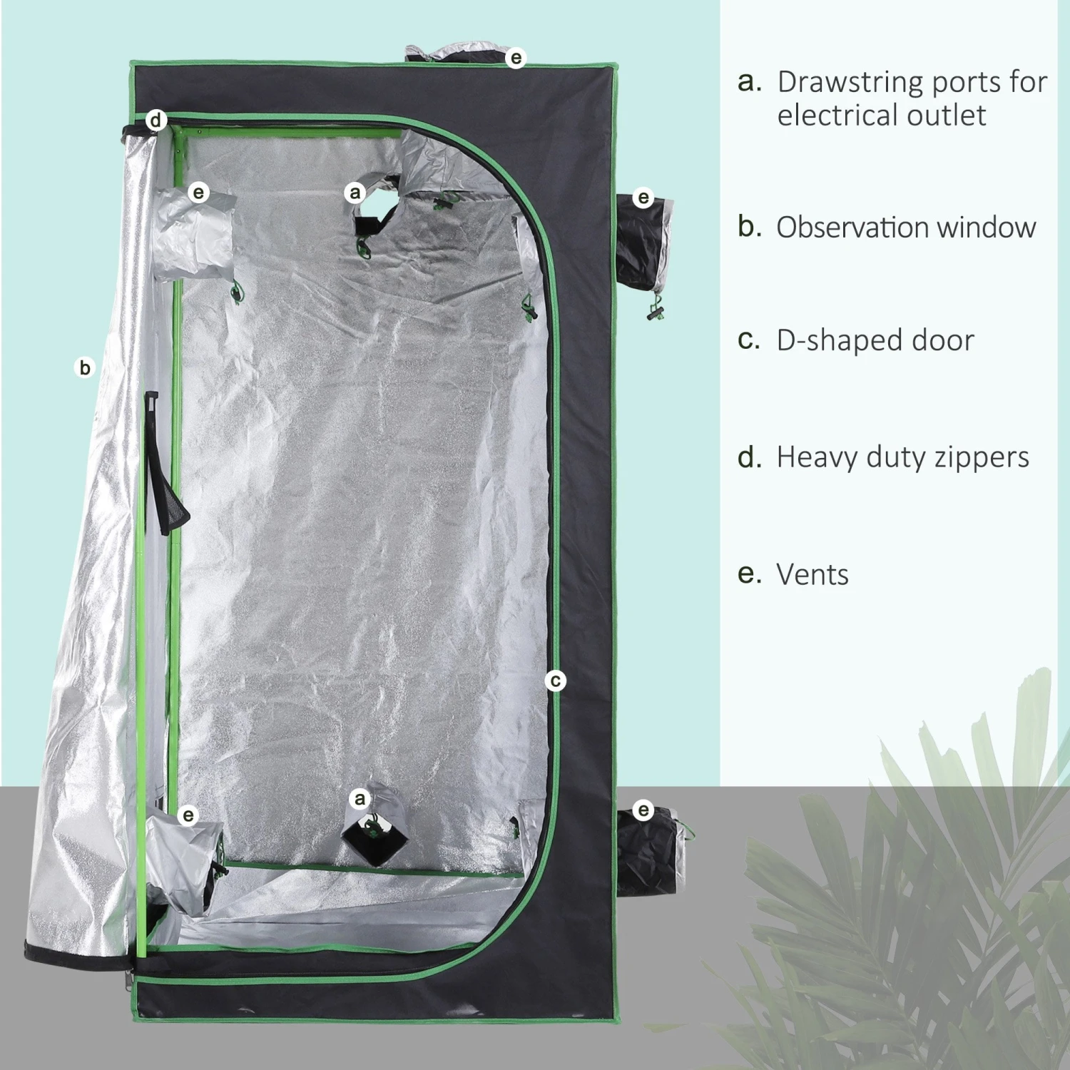 Outsunny Hydroponic Plant Grow Tent 80L X 80W X 160Hcm 4 Outsunny Hydroponic Plant Grow Tent 80L X 80W X 160Hcm - Image 4
