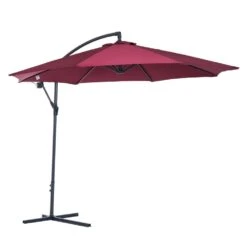 Outsunny UV And Water Resistant Hanging Garden Parasol 3m - Red