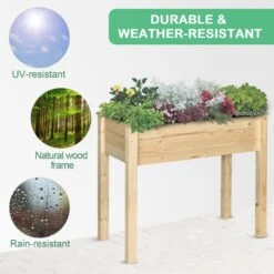 Outsunny Fir Wood Raised Rectangular Plant Stand 86 L X 46 W X 76 H Cm 13 Outsunny Fir Wood Raised Rectangular Plant Stand 86 L X 46 W X 76 H Cm -OUTSUNNY Store 1624015993 74933900