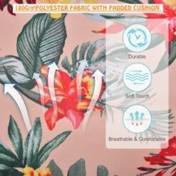 Outsunny Hanging Rope Frame Hammock Chair - Floral -OUTSUNNY Store 1624016010 90768200 1feb5e19 5cf6 4296 9e34 a8265a9d09cf