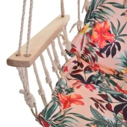 Outsunny Hanging Rope Frame Hammock Chair - Floral -OUTSUNNY Store 1624016019 65862600 bdcc391f 8a38 4675 acf3 17cf39395576