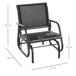Outsunny Outdoor Gliding Swing Chair Garden Seat W/ Mesh Seat Curved Back Steel Frame Armrests Comfortable Lounge Furniture Dark Grey Black 11 Outsunny Outdoor Gliding Swing Chair Garden Seat W/ Mesh Seat Curved Back Steel Frame Armrests Comfortable Lounge Furniture Dark Grey Black -OUTSUNNY Store 1624016066 56342800 ee9dfbfb 4ba9 4f41 a17d 444defd6c3a3