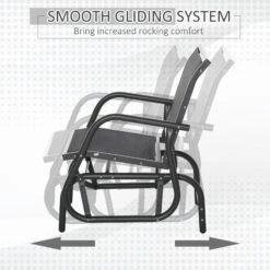 Outsunny Outdoor Gliding Swing Chair Garden Seat W/ Mesh Seat Curved Back Steel Frame Armrests Comfortable Lounge Furniture Dark Grey Black 12 Outsunny Outdoor Gliding Swing Chair Garden Seat W/ Mesh Seat Curved Back Steel Frame Armrests Comfortable Lounge Furniture Dark Grey Black -OUTSUNNY Store 1624016070 28106900 6b1b424f 0929 4d07 8d3e 9f88f35823b2