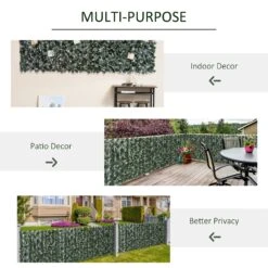 Outsunny Artificial Leaf Trellis - Dark Green 2.4m X 1m -OUTSUNNY Store 1624016323 92289900 4cb76557 adb2 418f ba8b 2b8a83565507