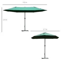 Outsunny 4.6 M Double Sided Umbrella Parasol With Cross Base - Dark Green 11 Outsunny 4.6 M Double Sided Umbrella Parasol With Cross Base - Dark Green -OUTSUNNY Store 1624025875 98493100 e5a0811b 07b3 4754 8374 3138888659a1