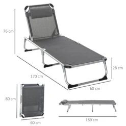 Outsunny Sun Lounger With Pillow - Grey -OUTSUNNY Store 1624025912 14818300 3c13d91e 58f9 4794 857c 008bc84c9921
