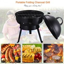 Outsunny Compact Portable Metal BBQ Grill - Black -OUTSUNNY Store 1624026223 43833000 1164849c 19ae 4d23 939c 38e7edcc6ddb