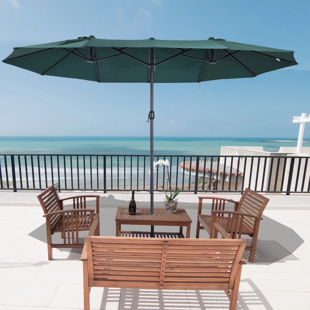 Oasis 4.6 M Double-Sided Umbrella Parasol - Green 3 Oasis 4.6 M Double-Sided Umbrella Parasol - Green - Image 3