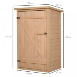 Outsunny 1.8 X 2.4ft Small Fir Wood Garden Storage Shed With Shelves -OUTSUNNY Store 1624028302 01257800