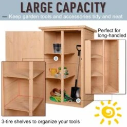 Outsunny 1.8 X 2.4ft Small Fir Wood Garden Storage Shed With Shelves -OUTSUNNY Store 1624028312 40811100