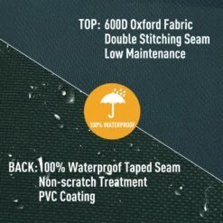 Outsunny PVC Coated Round Furniture Cover- Green -OUTSUNNY Store 1624028522 73251200