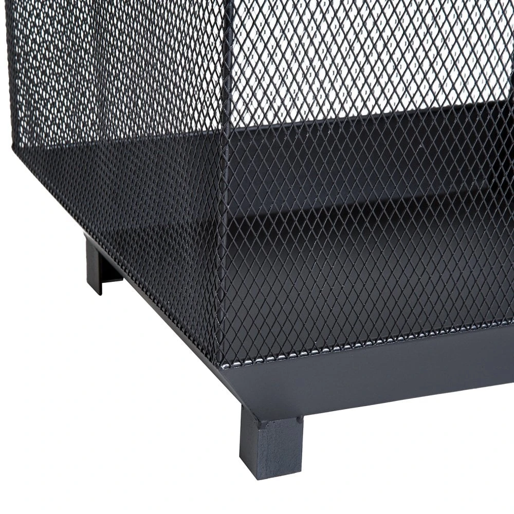 Outsunny Stove Garden Square Fire Pit Black 9 Outsunny Stove Garden Square Fire Pit Black - Image 9