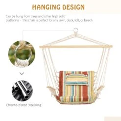 Outsunny Hanging Rope Frame Hammock Chair - Stripe -OUTSUNNY Store 1624028968 63421600 5e4a27f7 d7db 4783 bade a77b3da182a5
