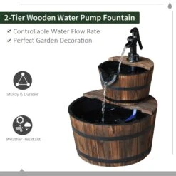Outsunny 2 Tier Wooden Water Pump Fountain -OUTSUNNY Store 1624029519 73431800 a6fff02c 7259 428f 8ed5 5432b78140b0