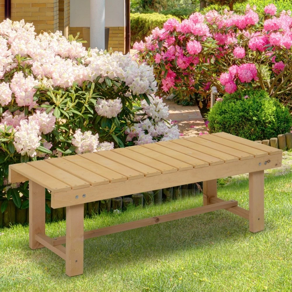 Outsunny-2 Seater Wooden Garden Bench 2 Outsunny-2 Seater Wooden Garden Bench - Image 2