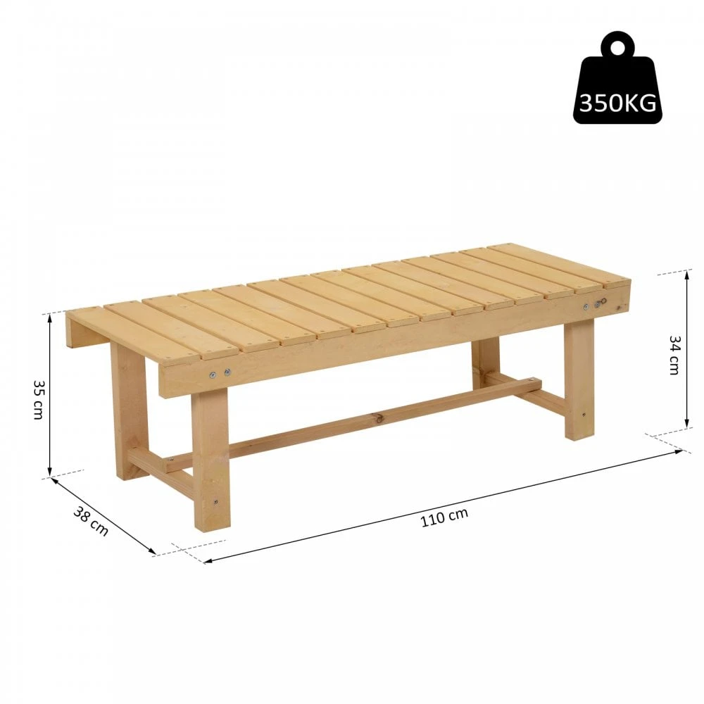 Outsunny-2 Seater Wooden Garden Bench 3 Outsunny-2 Seater Wooden Garden Bench - Image 3
