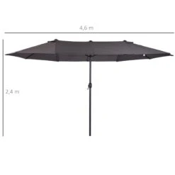 Outsunny 4.6m Garden Parasol Double-Sided Sun Umbrella Patio Market Shelter Canopy Shade Outdoor Grey -OUTSUNNY Store 1624029829 91933400 d19d22b0 0cf9 4560 98c6 d9d45d24fae5