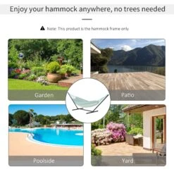 Outsunny Extra-Long Hammock Stand 3.6m - Black -OUTSUNNY Store 1624030252 62953500