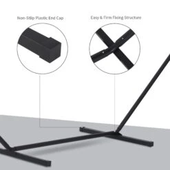 Outsunny Extra-Long Hammock Stand 3.6m - Black -OUTSUNNY Store 1624030260 81162900