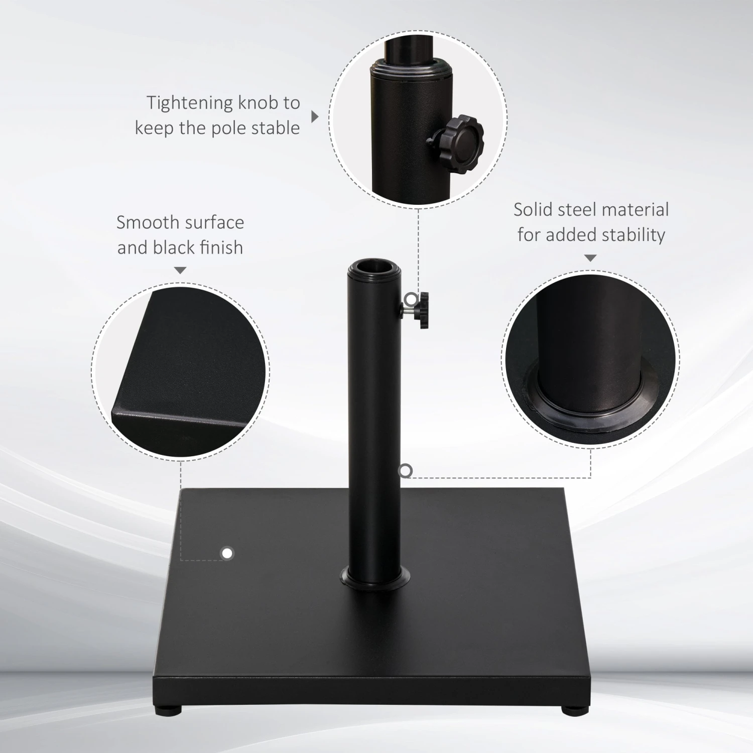 Heavy Duty Steel Adjustable Parasol Base - Black 6 Heavy Duty Steel Adjustable Parasol Base - Black - Image 6