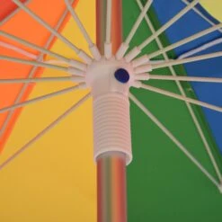 Outsunny Beach Umbrella Parasol 2.4 M Multicolour -OUTSUNNY Store 1624030457 96886900