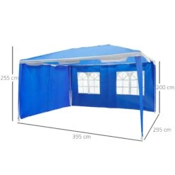Oasis 4 X 3 M Steel Frame Gazebo/ Party Tent With Window - Blue -OUTSUNNY Store 1624030546 09348700 0a685474 6d01 494c aaf8 a5cac4b66063