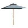 Oasis 3 M X 3 M Double Tier Wooden Umbrella Parasol - Dark Grey