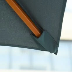 Oasis 3 M X 3 M Double Tier Wooden Umbrella Parasol - Dark Grey -OUTSUNNY Store 1624030633 41242700