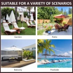 Oasis 3 M X 3 M Double Tier Wooden Umbrella Parasol - Dark Grey -OUTSUNNY Store 1624030641 75974100