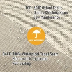 Outsunny Rattan 3 Seat Bench Waterproof Furniture Cover - Beige -OUTSUNNY Store 1624030711 76329000 af38ac36 9150 473b a33e 3b548b63a584