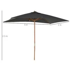 Outsunny 2.5 M Square Wood Umbrella Parasol - Dark Grey -OUTSUNNY Store 1624030786 94773100 2962e4ea 1481 4c6d bc57 fb562297f5e1