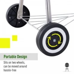 Outsunny Portable Round Charcoal Grill BBQ - Black -OUTSUNNY Store 1624031121 33249100