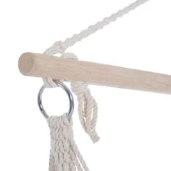 Outsunny Hanging Hammock Swing Chair - Brown/White Stripes -OUTSUNNY Store 1624031209 08342500