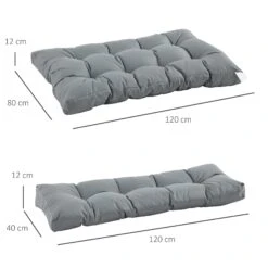 Outsunny-2 Piece Garden Pallet Padded Cushions - Grey 17 Outsunny-2 Piece Garden Pallet Padded Cushions - Grey -OUTSUNNY Store 1624031272 19245500