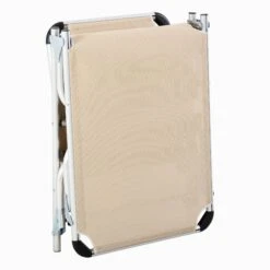 Outsunny Folding Reclining Sun Lounger With Pillow - Khaki -OUTSUNNY Store 1624031293 64395000 68221a63 5bca 443e 8573 a6699d91ab30