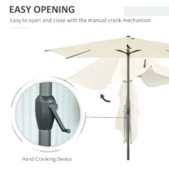 Oasis 3 X 2 M Ajustable Title Crank Garden Parasol - Beige -OUTSUNNY Store 1624031335 85945200