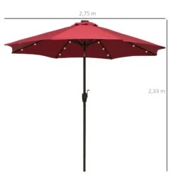 Oasis Garden Umbrella Parasol With LED Solar Lights - Wine Red 17 Oasis Garden Umbrella Parasol With LED Solar Lights - Wine Red -OUTSUNNY Store 1624031407 65572300 539103bd 6fd6 4243 b0cb 1ca21d70d536