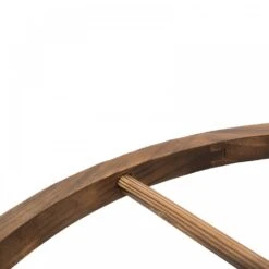 Outsunny Wooden Garden Bridge Lawn Décor Stained Finish Arc Outdoor Pond WalkwayYard Decoration Half Wheeled Railings 100L X 50W X 37Hcm -OUTSUNNY Store 1624031426 79466200