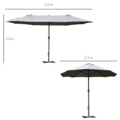 Outsunny 4.6M Sun Umbrella Canopy Double-sided Crank Sun Shade W/ Cross Base Grey -OUTSUNNY Store 1624031473 57471900 785f63fd 5694 45ee 8f67 47d899b3f361
