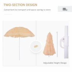 Oasis Hawaiian Style Garden Umbrella Parasol With Tilt - Yellow -OUTSUNNY Store 1624031615 35343800 e11ed7ca b5f3 43c8 a7d3 6f3f9fa009fb