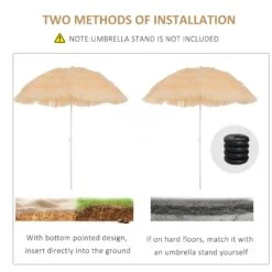 Oasis Hawaiian Style Garden Umbrella Parasol With Tilt - Yellow -OUTSUNNY Store 1624031630 78902600 5cef3100 55a5 4e76 8be5 7d49cb544b66