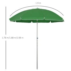 Oasis 1.9 M Beach Umbrella Parasol With Ajustable Angle And Carry Bag - Green 11 Oasis 1.9 M Beach Umbrella Parasol With Ajustable Angle And Carry Bag - Green -OUTSUNNY Store 1624274807 57863500