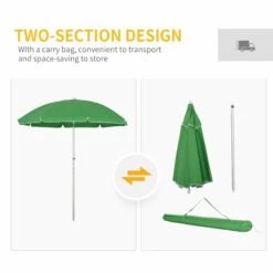 Oasis 1.9 M Beach Umbrella Parasol With Ajustable Angle And Carry Bag - Green 13 Oasis 1.9 M Beach Umbrella Parasol With Ajustable Angle And Carry Bag - Green -OUTSUNNY Store 1624274813 94074300