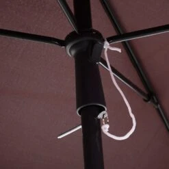 Outsunny Garden Parasol Umbrella, Outdoor Market Table Umbrella With Ruffles & Aluminium Pole, Rectangular Tilting Parasol Sun Shade Canopy, 2 X 1.3m, Brown -OUTSUNNY Store 1624274829 30200900